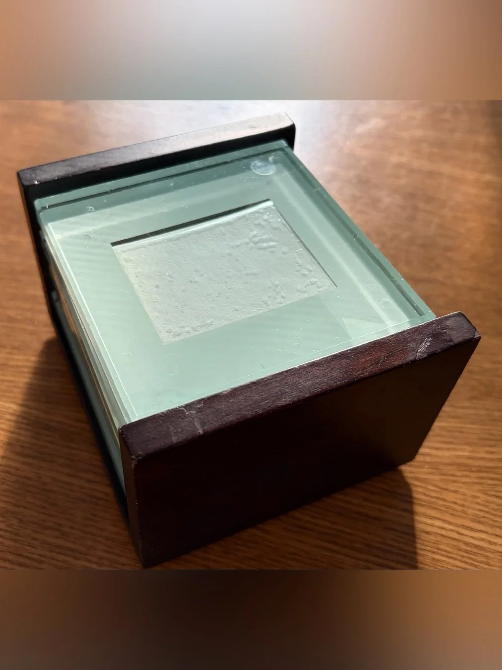 Crate&Barrel Glass Photo Coasters Set 4